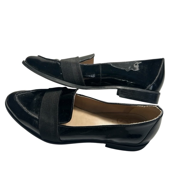 Ukies Womens Black Patent Leather Loafers With Elastic Strap Size 5M - Picture 3 of 10